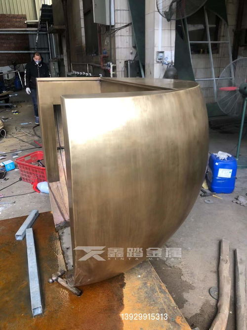 肌理紋效果酒店純銅接待前臺工廠制作流程與耐火材料制造